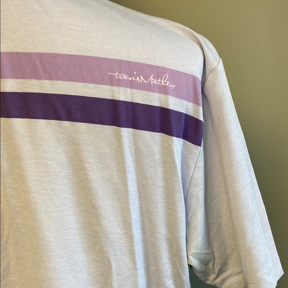 Travis Mathew Purple Logo and Stripe Polo Shirt (sz XL) - Picture 8 of 8